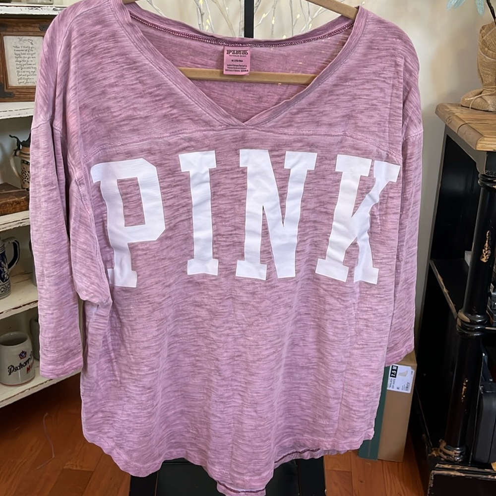 PINK Victoria's Secret Mauve Top with White Logo